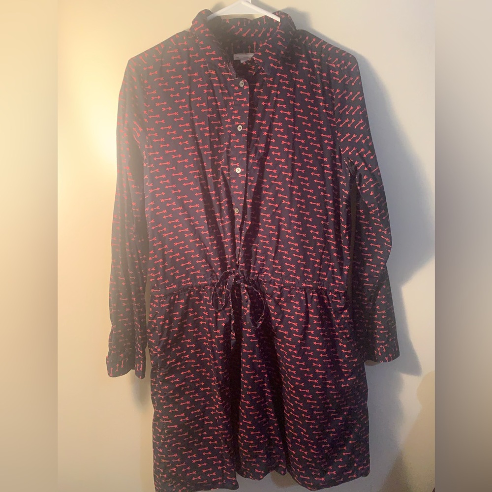 The Gap, A Used Button Up Dress, Navy Blue ( Red Arrows )